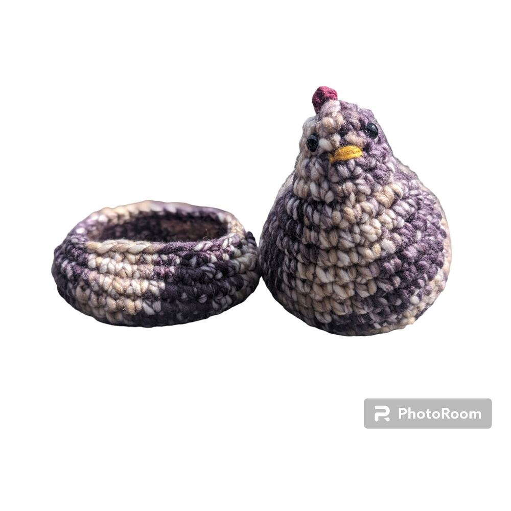 Crochet Chicken with matching Bowl Set